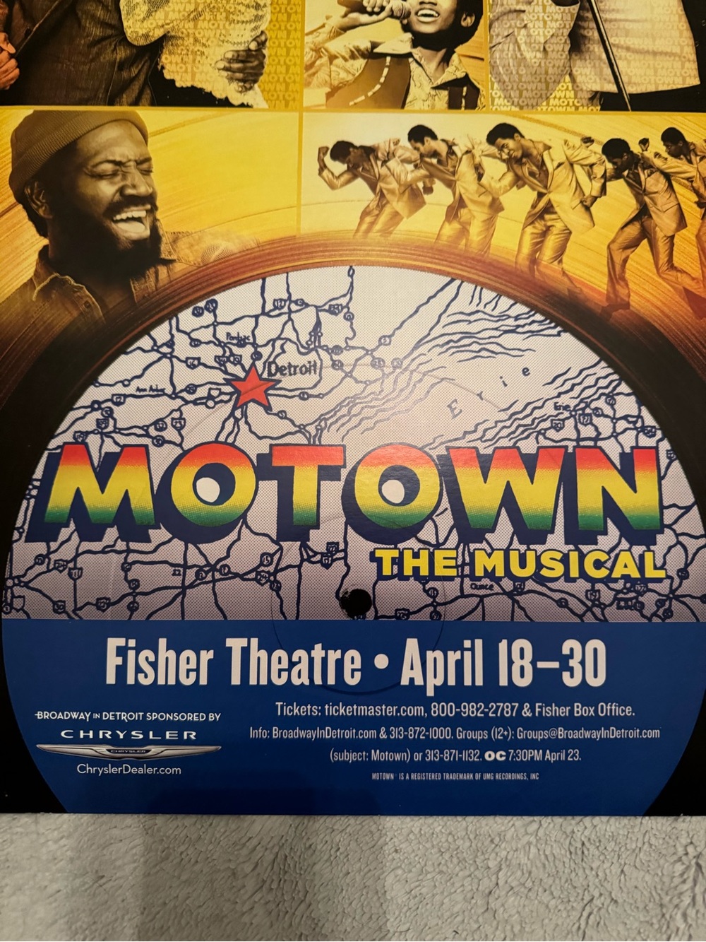 Motown The Musical Poster Detroit Fisher Theatre Broadway In Detroit April 18-30 - Picture 2 of 10